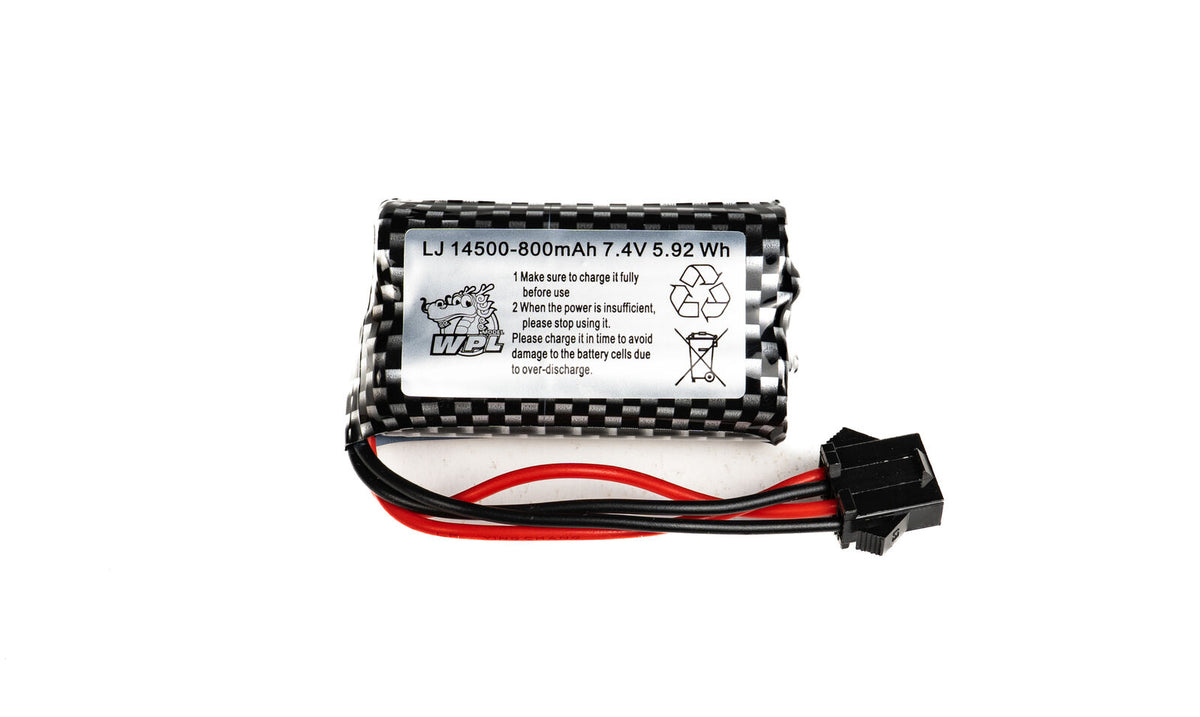 WPL 7.4V 800mAh 10C Li-ion Battery WPL-2S-800