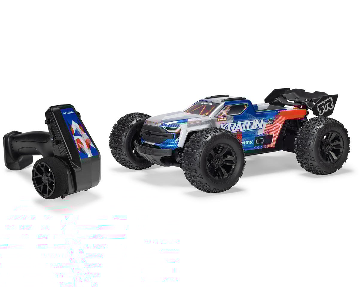 Arrma Mini Kraton 3S BLX 4X4 1/16 RTR Brushless Speed Monster Truck (Red/Blue) ARA2508ST1