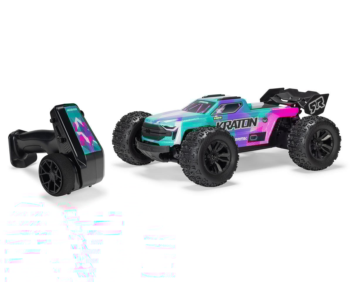 Arrma Mini Kraton 3S BLX 4X4 1/16 RTR Brushless Speed Monster Truck Teal/Pink, ARA2508ST2