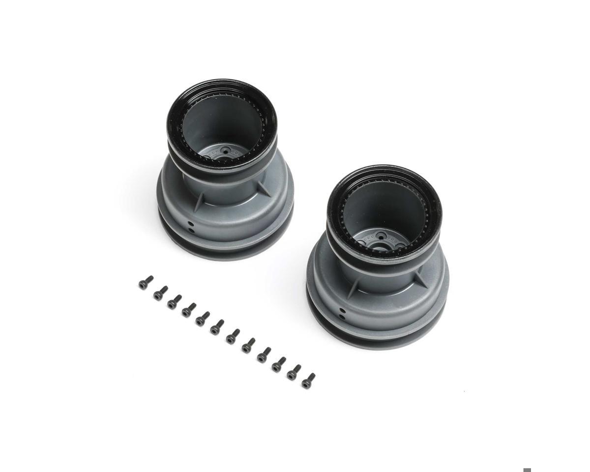 Losi MT Wheel, Black Beadlock, Lt Grey, 2pcs, Mini LMT Megalodon LOS-2059