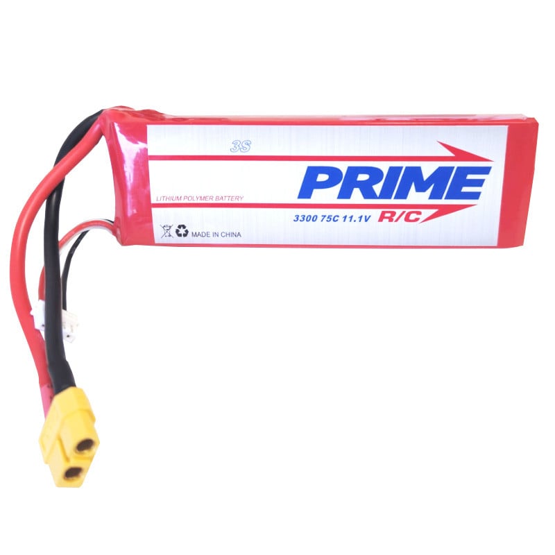 Prime RC 3300mAh 3S 11.1v 75C LiPo Battery with XT60 Connector PMQB33003S