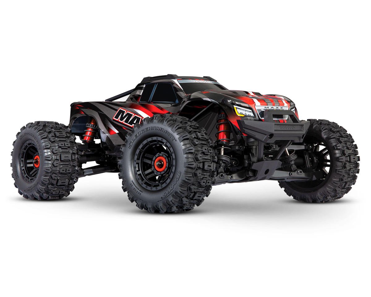 Traxxas Maxx WideMaxx 1/10 Brushless RTR 4WD Monster Truck Red w/TQi 2.4GHz Radio & TSM 89086-4 Traxxas