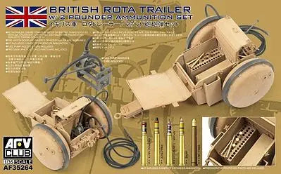AFV Club AF35264 1/35 British Rota Trailer w/ 2 Pounder Ammunition Set Plastic Model Kit AFV