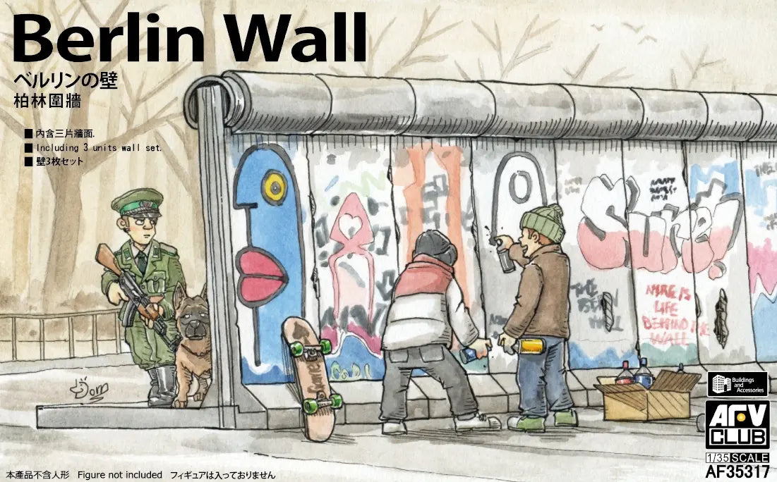 AFV Club AF35317 Berlin Wall (3 Units Wall Set) Plastic Model Kit AFV