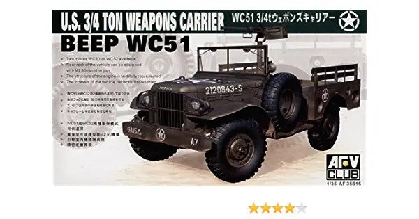 AFV Club AF35S15 1/35 Wc51 3/4T Weapons Carrier Plastic Model Kit AFV