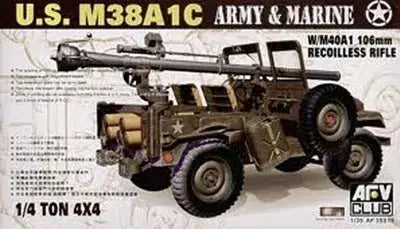 AFV Club AF35S19 1/35 M38A1C T 106mm Recoiless Rifle Plastic Model Kit AFV