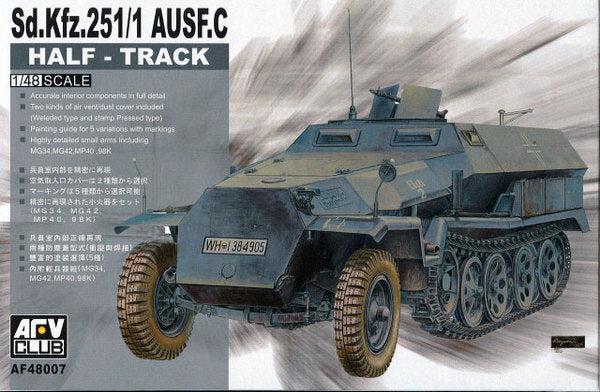 AFV Club AF48007 1/48 German Sd.Kfz.25 Ausf.C Half-Track Plastic Model Kit