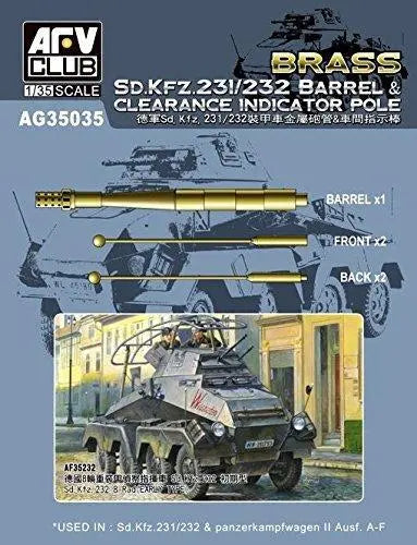 AFV Club AG35035 1/35 Sd.Kfz.23 Barrel & Clearance Indicator Plastic Model Kit AFV