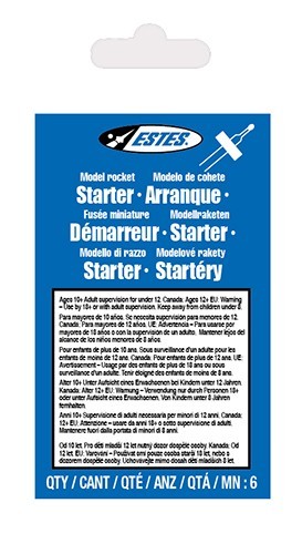 ESTES SOLAR STARTERS (6 PK) MODEL ROCKET ACCESSORY 2302