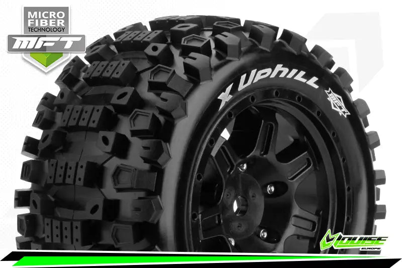 MFT - X-UPHILL - X-Maxx Serie Tire Set - Mounted - Sport - Black Wheels - Hex 24mm Louise