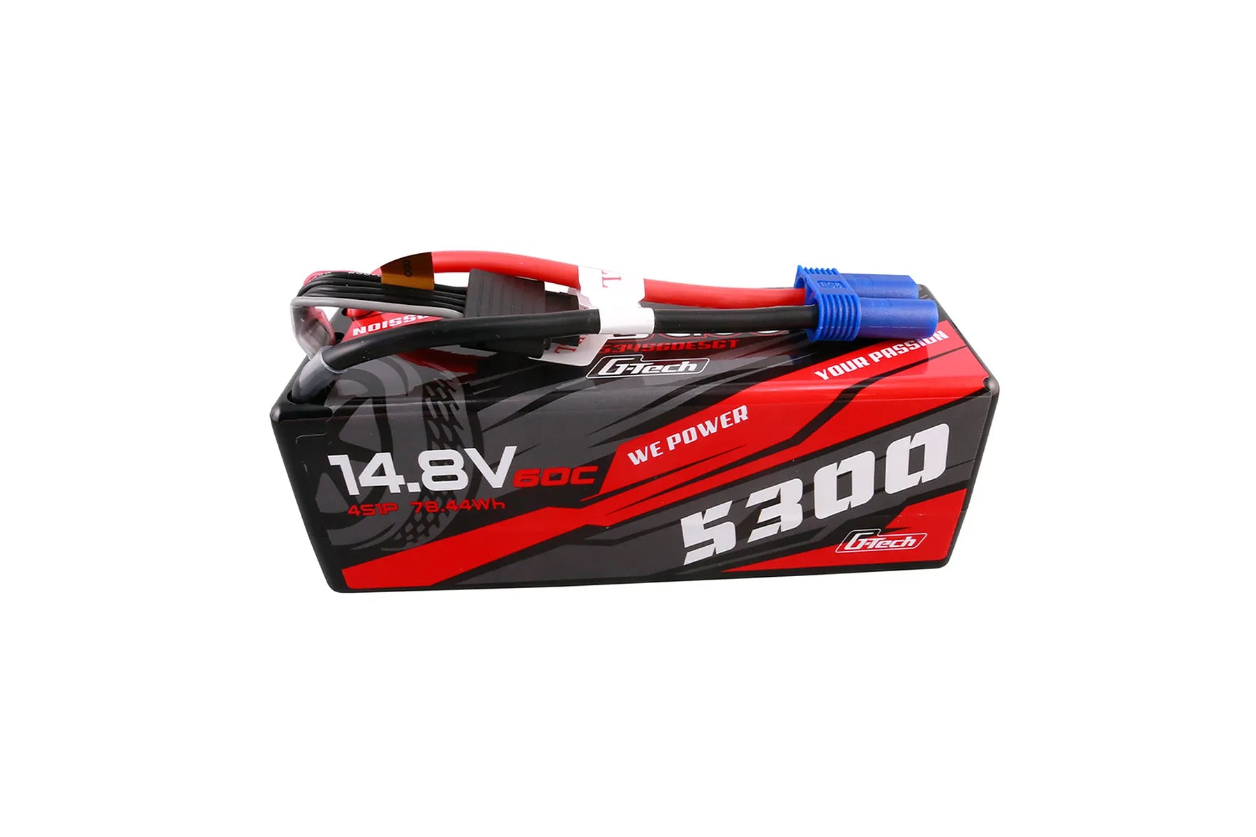 Gens Ace G-Tech 4S 5300mAh 60C 14.8V Hardcase/Hardwired Lipo Battery (EC5)
