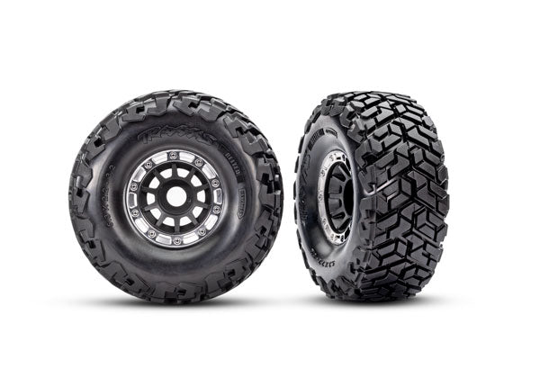 10272-BLK TRAXXAS T&W WHL BLK STN MAXX SC TIRES (L&R)