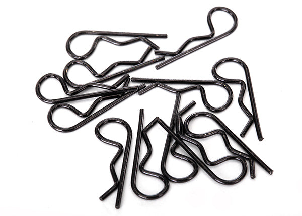 1834A TRAXXAS BODY CLIPS BLACK (12) STANDARD SIZE