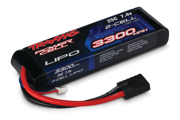 2840 TRAXXAS 3300MAH 7.4V 2-CELL 25C LIPO BATTERY