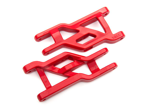 TRAXXAS SUSPENSION ARMS RED FRONT HEAVY DUTY (2)