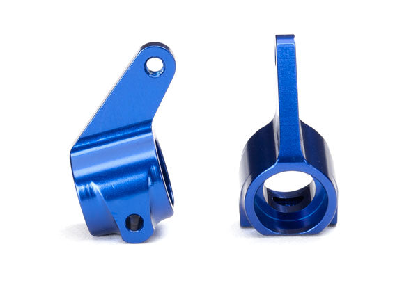 TRAXXAS STEERING BLOCKS (2) 6061-T6 BLUE ANODISED ALUMN