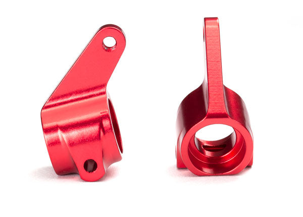 TRAXXAS STEERING BLOCKS (2) 6061-T6 RED ANODISED ALUM