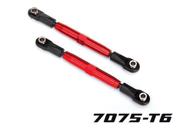 3644R TRAXXAS CAMBER LINKS REAR (TUBES RED-ANOD 7075-T6 ALUM) (73MM) (2)/ ROD ENDS (4)/ WRENCH (1)