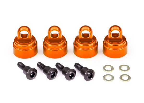 3767T TRAXXAS SHOCK CAPS ALUMINUM ORANGE ANODIZED