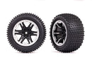 TRAXXAS TIRES & WHEELS (2.8) (RXT BLK & SATIN WHEELS ALIAS TIRES)