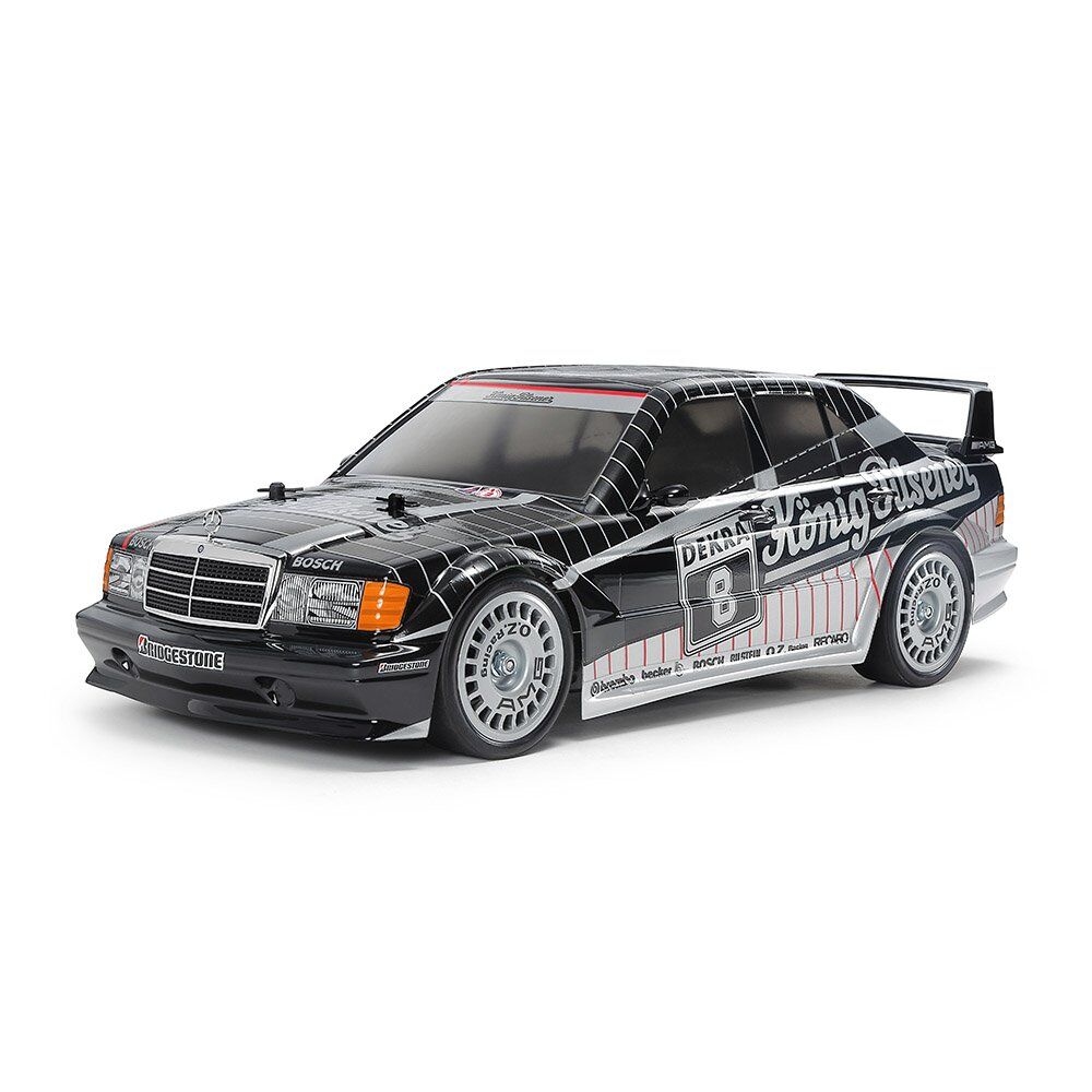 TAMIYA RC 1/10 MERCEDEC-BENZ 190 E EVO II - BLACK/SILVER PAINTED BODY (TT-02) 47525