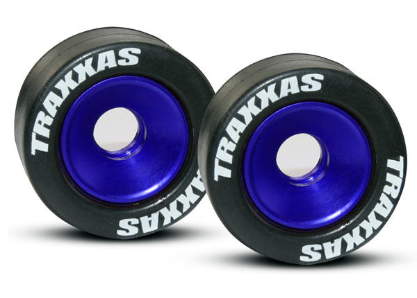 5186A TRAXXAS  RUBBER TYRES BLUE ANODIZED