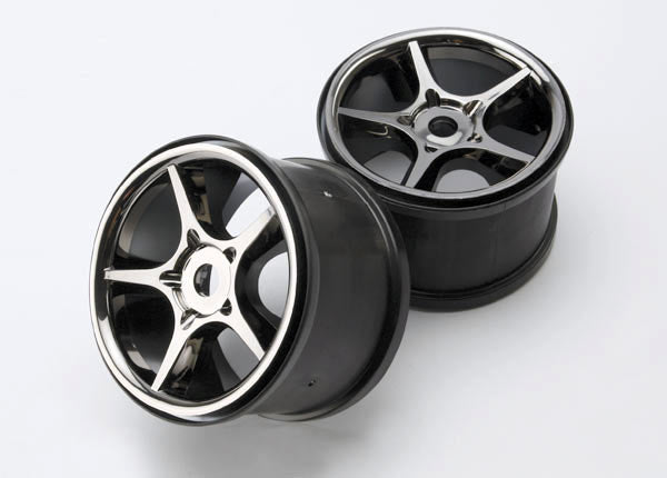 5372X TRAXXAS WHEELS GEMINI 3.8 "BLACK CHROME"