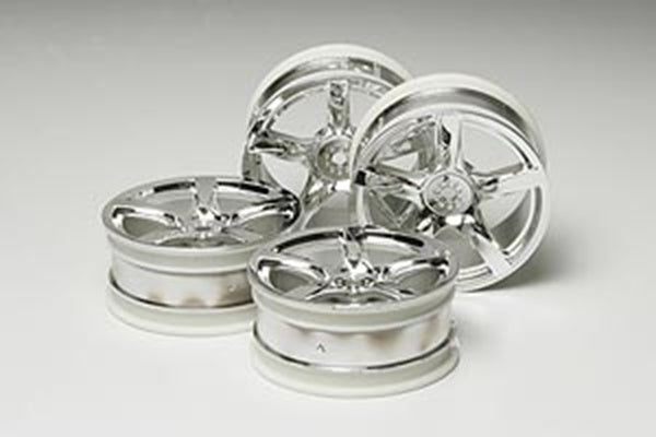 T53859 TAMIYA 5SPOKE PLATEDWHEEL*4 24MMOFF0 Tamiya