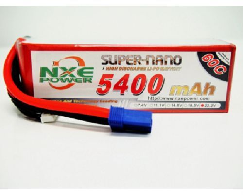 5400SC606SEC5 NXE 22.2v 5400mah 60c S/case Lipo w/EC5