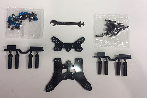 T54754 TAMIYA TT-02B CARBON FR DAMPER STAYS Tamiya