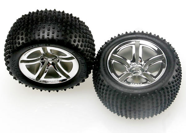 5572R TRAXXAS TYRES & WHEELS ASSEMBLES (REAR GLUED)