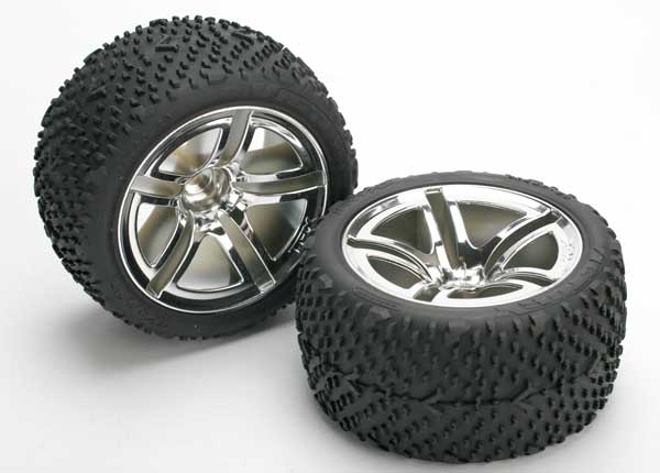 5573 TRAXXAS TYRES & WHEELS REAR (2)