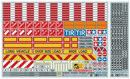 T56534 TAMIYA 1/14 TRACTOR/TRAILER STICKER
