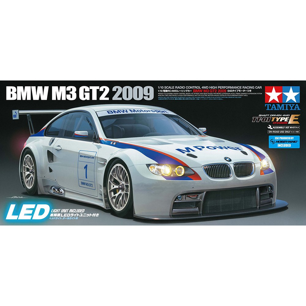 TAMIYA RC 1/10 BMW M3 GT2 2009 (TT-01E) INCLUDES LED LIGHT UNIT 58449