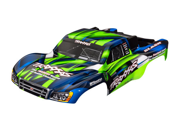 5851G TRAXXAS SLASH 2WD, BODY, GRN/BLUE