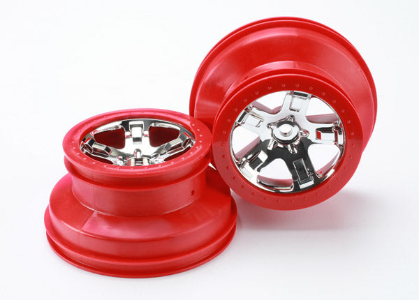 5868 TRAXXAS  FRONT/REAR RED CHROME B/LOCK