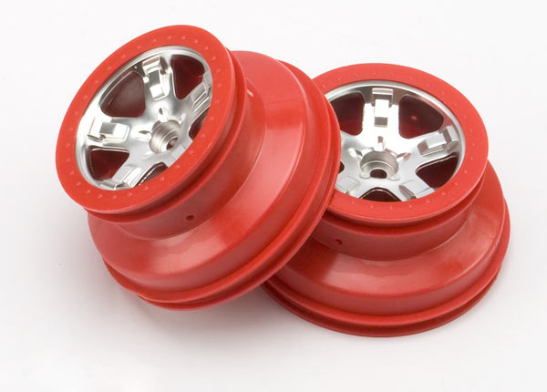 5874A TRAXXAS WHEELS SCT SATIN CHROME RED