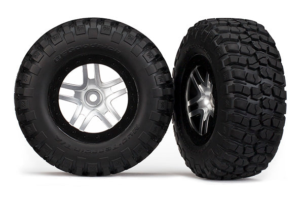 5877 TRAXXAS  TYRES AND WHEELS ASSY SATIN BLACK