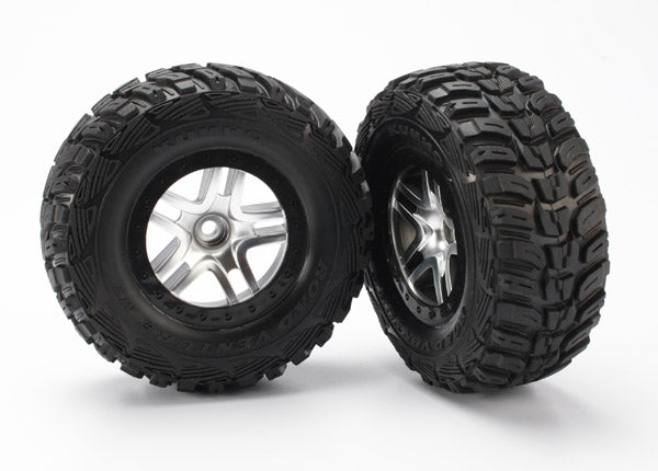 5882 TRAXXAS TIRES & WHEELS ASS GLUED(SCT SPLIT-SPOKE SATIN (2) (2WD FRONT)