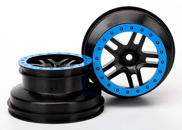 5884A TRAXXAS WHEELS SCT SPLIT SPOKE BLACK/BLUE BEAD