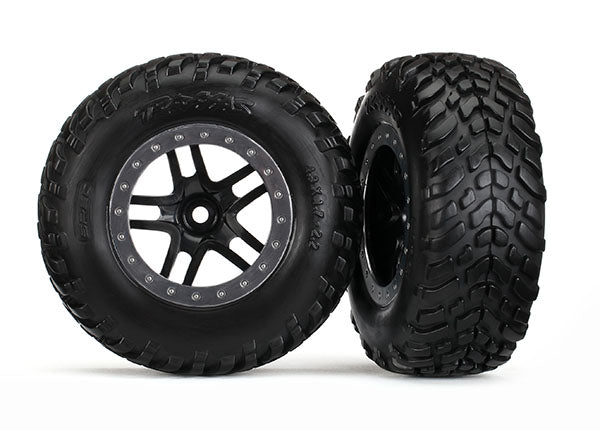 5889R TRAXXAS TIRES & WHEELS S1 COMPOUND SCT SPLIT-SPOKE BKL SATIN CHROME BEADLOCK DUAL PROFILE