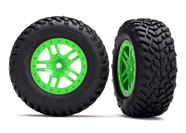 5892G TRAXXAS TIRES & WHL ASS SCT SPLIT-SPOKE GRN OFF-ROAD (2)