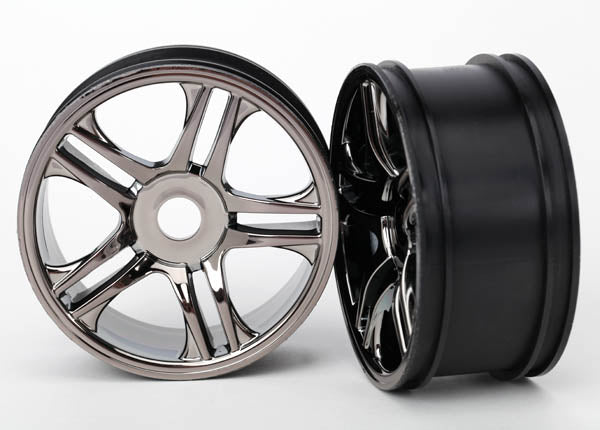 6476 TRAXXAS WHEELS SPLIT SPOKE BLACK REAR