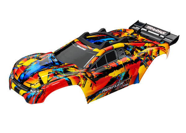 6718R TRAXXAS BODY RUSTLER 4X4 VXL SOLAR FLARE