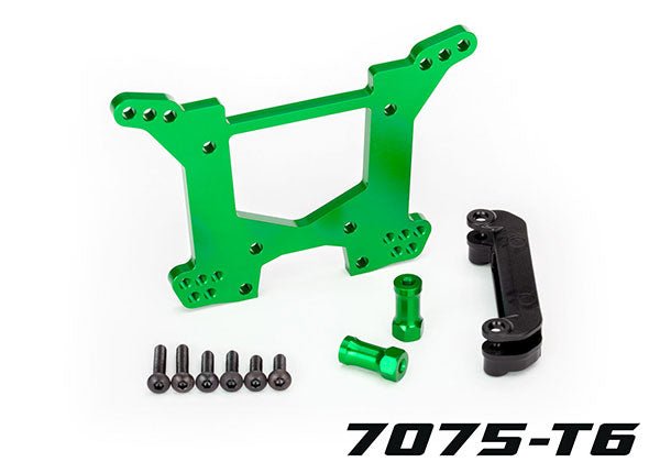 6738G TRAXXAS SHOCK TOWER REAR 7075-T6 ALUMGREEN-ANOD (1)/ BODY MOUNT BRACKET (1)