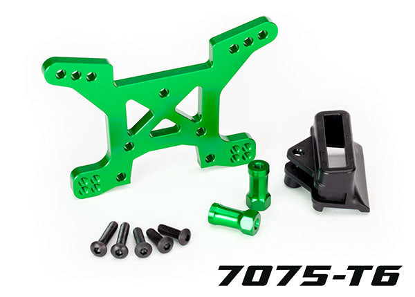 6739G TRAXXAS SHOCK TOWER FRONT 7075-T6 ALUMGREEN-ANOD (1)/ BODY MOUNT BRACKET (1)