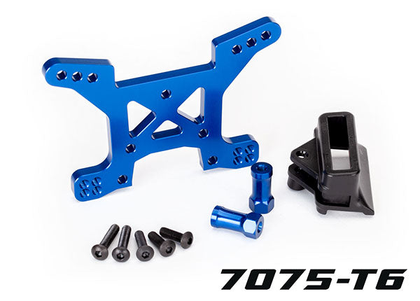 6739X TRAXXAS SHOCK TOWER FRONT 7075-T6 ALUM BLUE-ANOD (1)/ BODY MOUNT BRACKET (1)