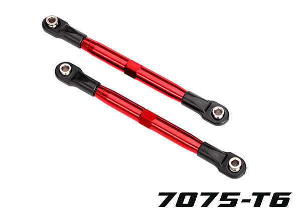 6742R TRAXXAS TOE LINKS (TUBES RED-ANOD 7075-T6 ALUM) (87MM) (2)/ ROD ENDS (4)/ ALUM WRENCH (1)