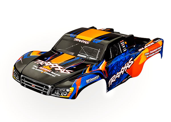 6812T TRAXXAS BODY, SLASH VXL 2WD, ORANGE & BLUE