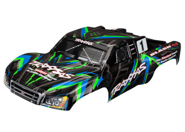 6816G TRAXXAS BODY SLASH 4X4 GREEN (PAINTED DECALS APPLIED)